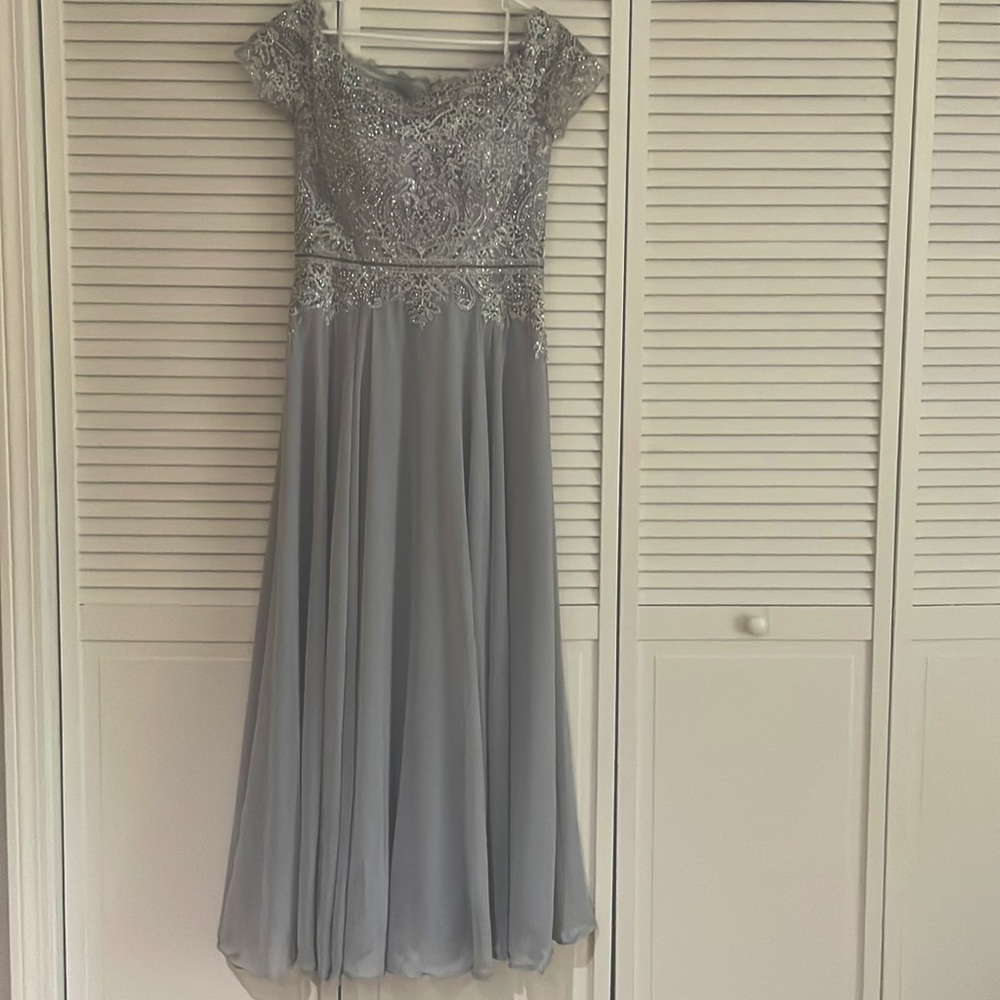 A sparkly silver formal dress!